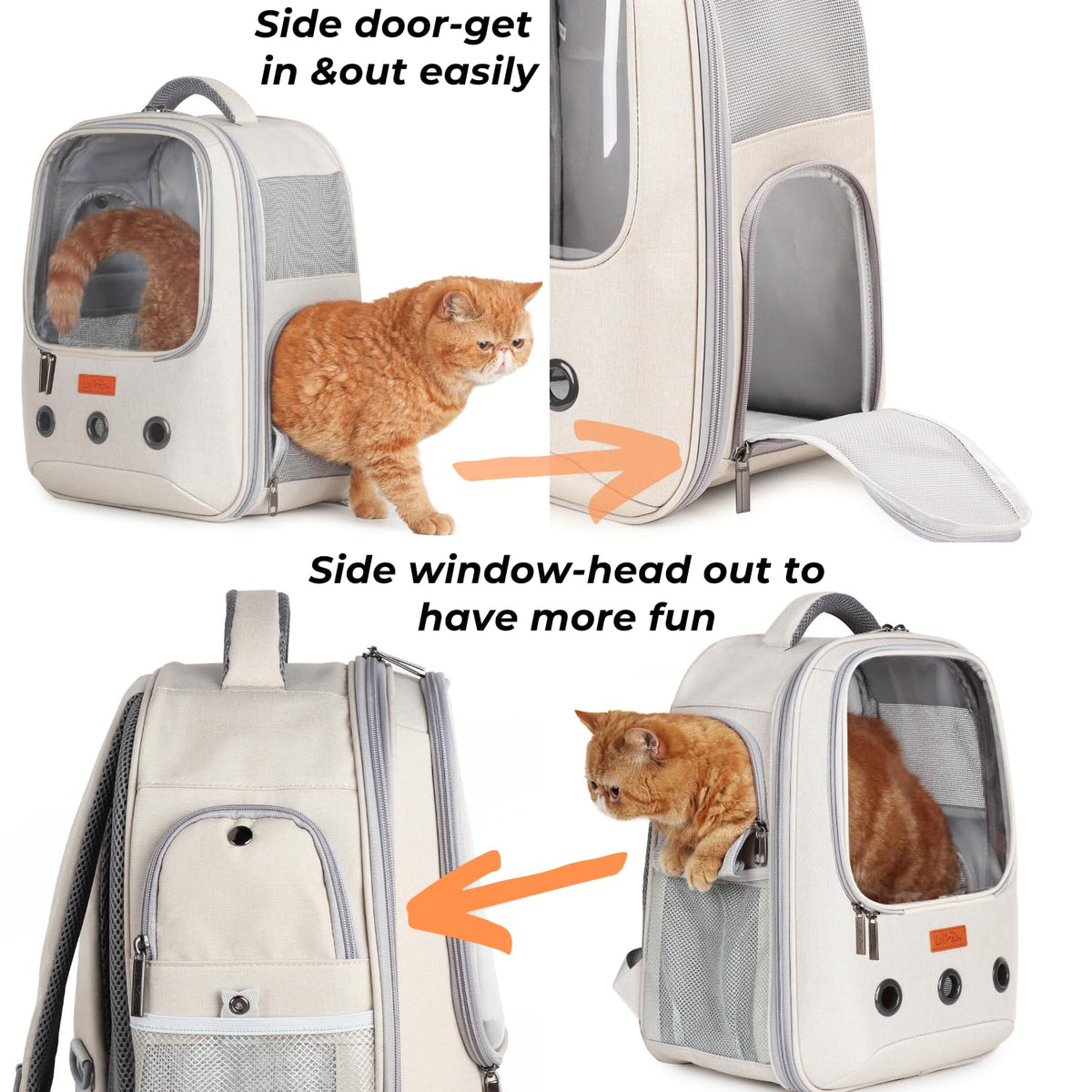 Pet Carrier Backpack, Airline-Approved (Beige) D5051