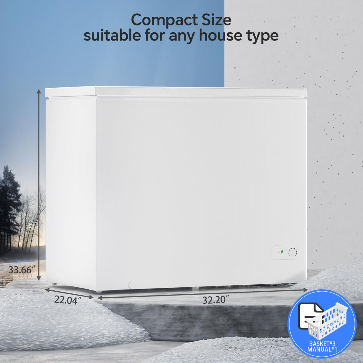 7.0 Cubic Feet White Chest Freezer J59848