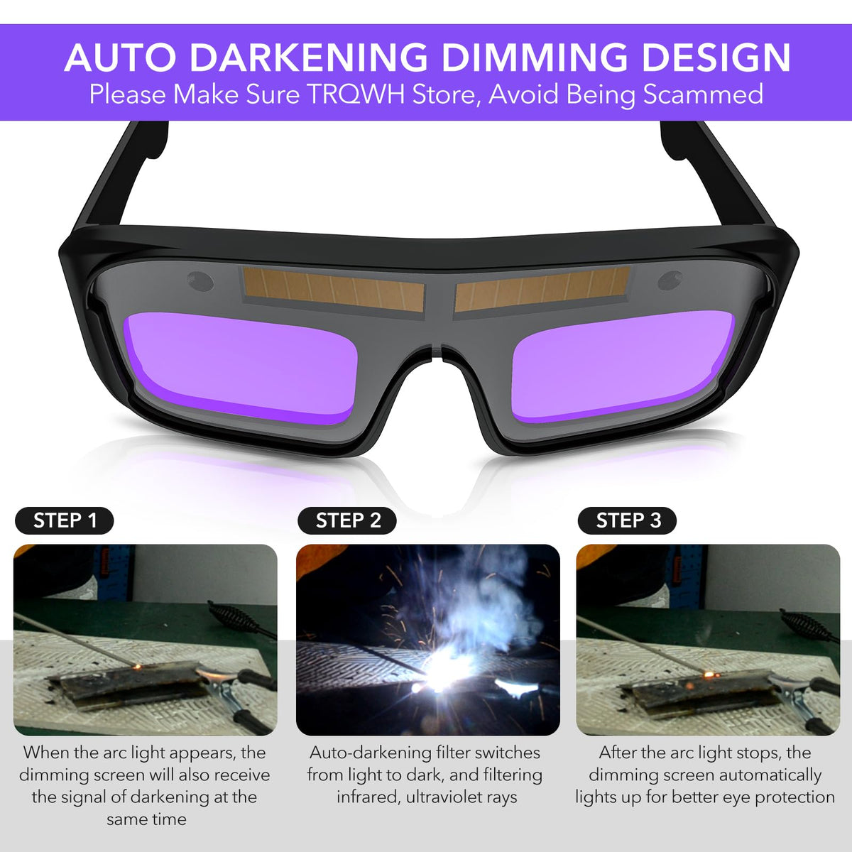Auto Darkening Welding Glasses U121851