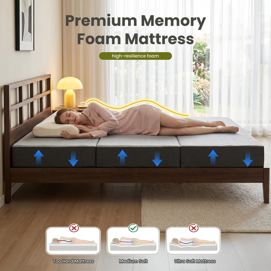 6" Trifold Full Size Memory Foam Mattress P662480