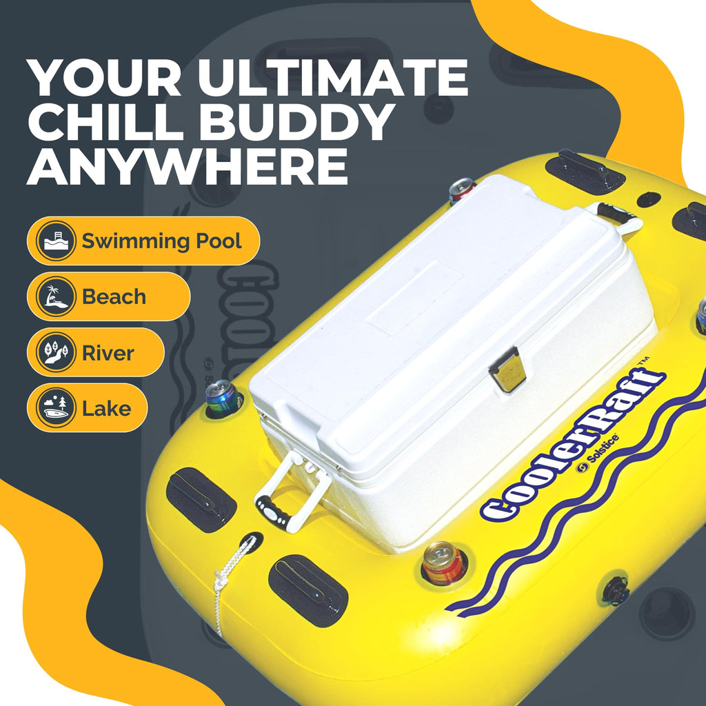 Yellow Inflatable Tube Float with Grab Handles and Cupholders P112