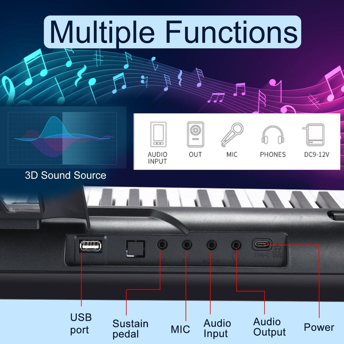 88 Keys Electric Digital Piano with Semi Weighted Key J7350