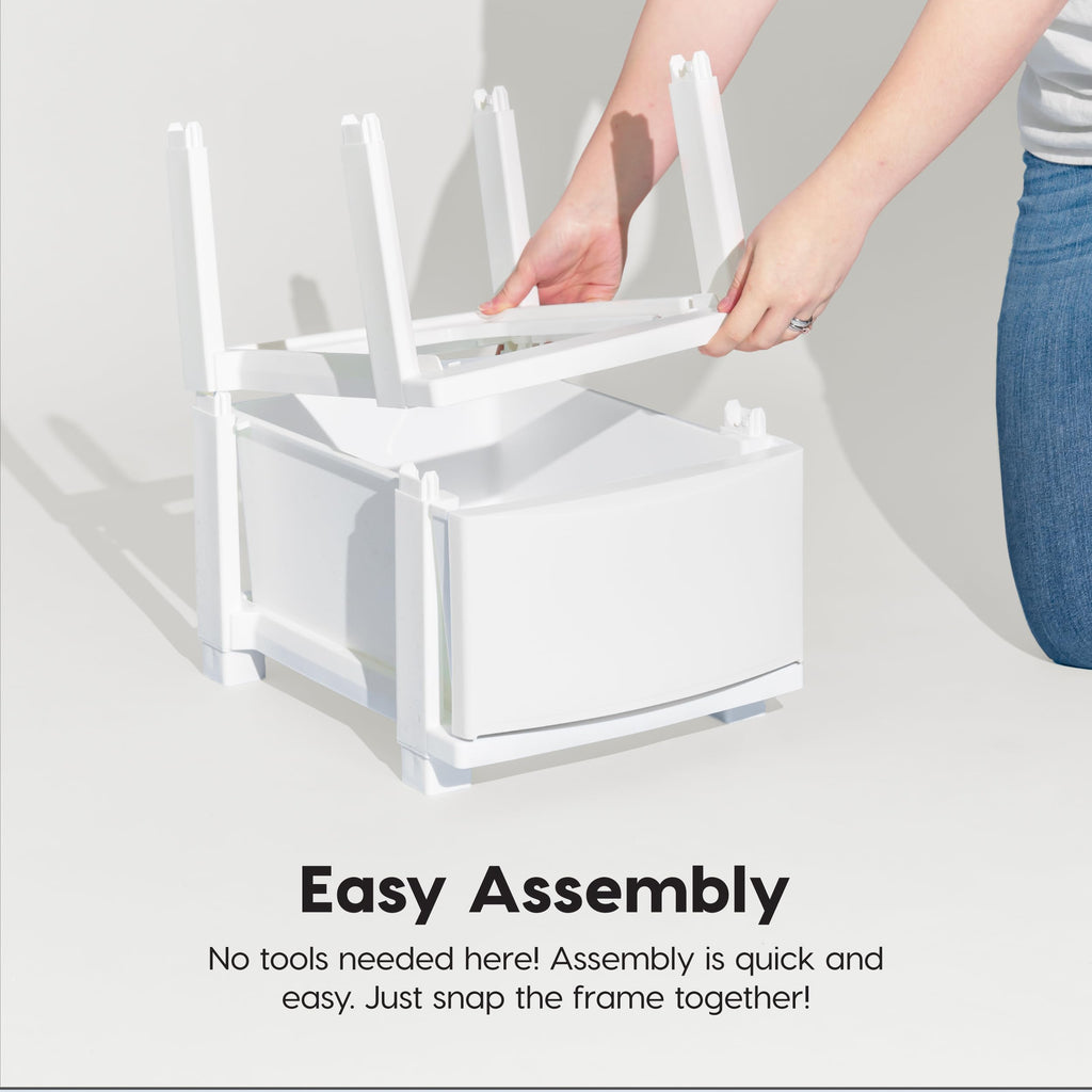 White 4 Drawer Slim Narrow Storage Organizer K436