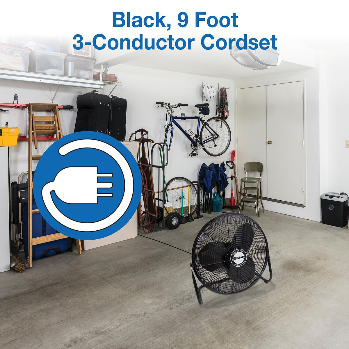 20-Inch High Velocity Pivoting Floor Fan, Black E630507