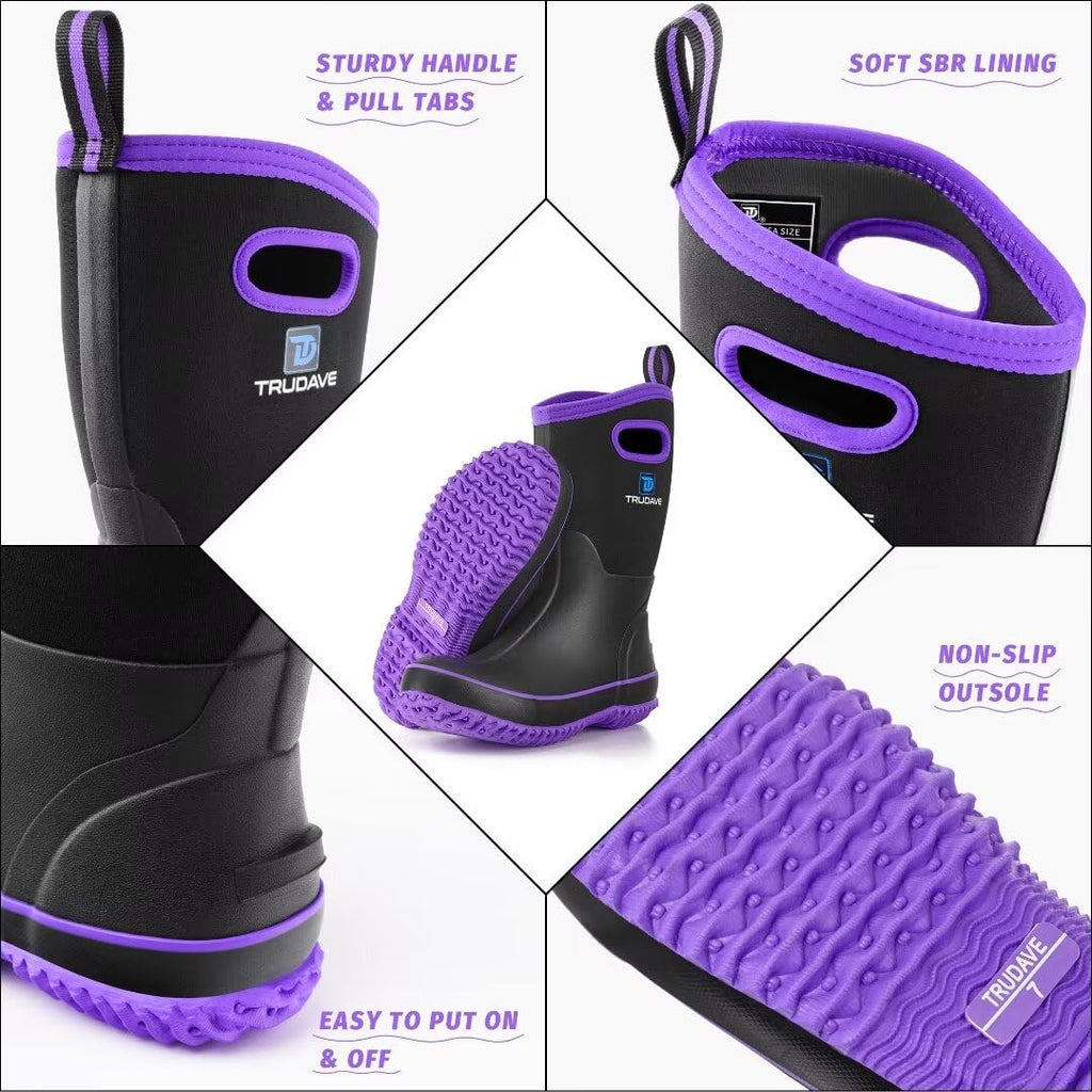 Mid Calf Waterproof Neoprene Insulated Rubber Boots Q9256