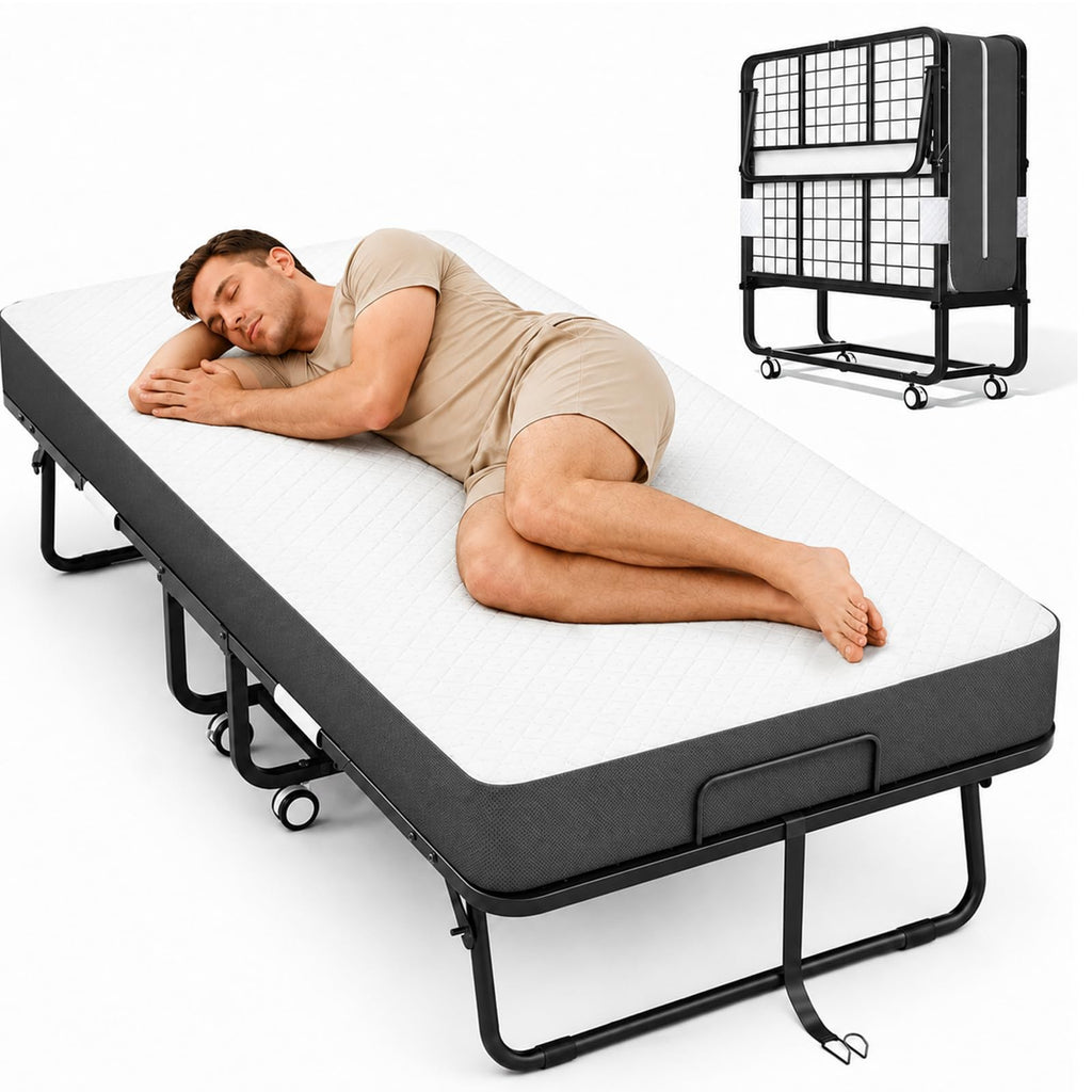 Folding Bed with Mattress Twin 75 x 38 in B430