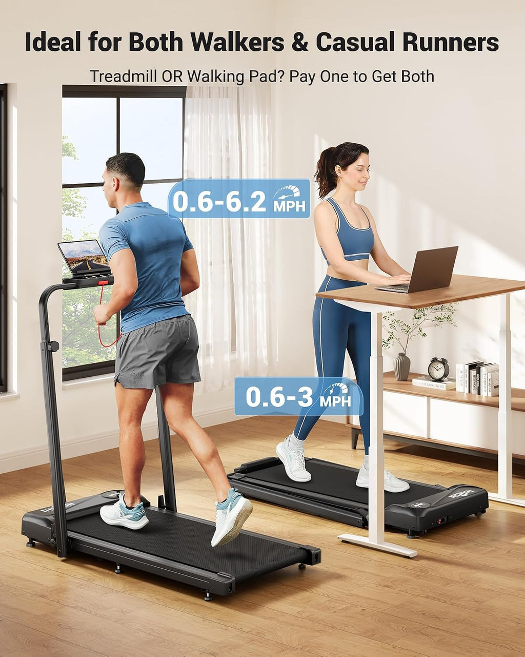 2 in 1 Under Desk Portable Treadmill U2818
