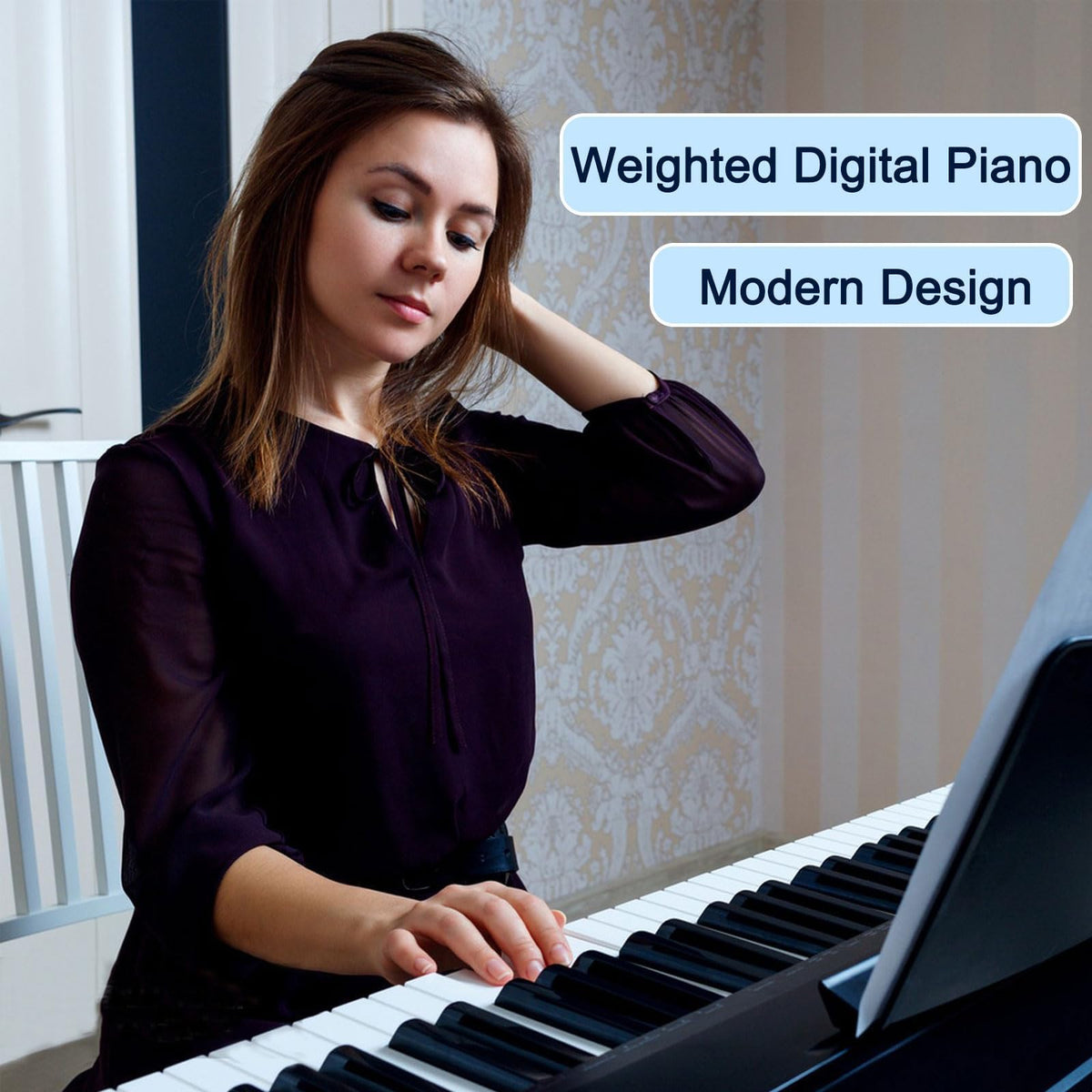 88 Keys Electric Digital Piano with Semi Weighted Key J7350