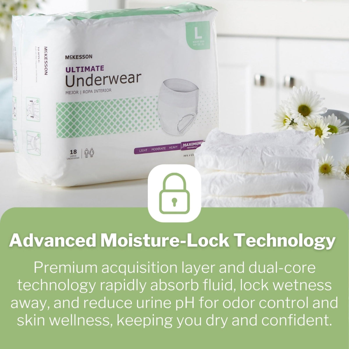 Adult Incontinence Underwear, Large, 72 ct X32875