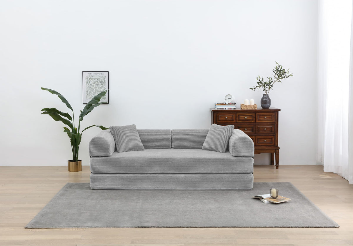 Light Gray Convertible Sleeper Sofa N4845