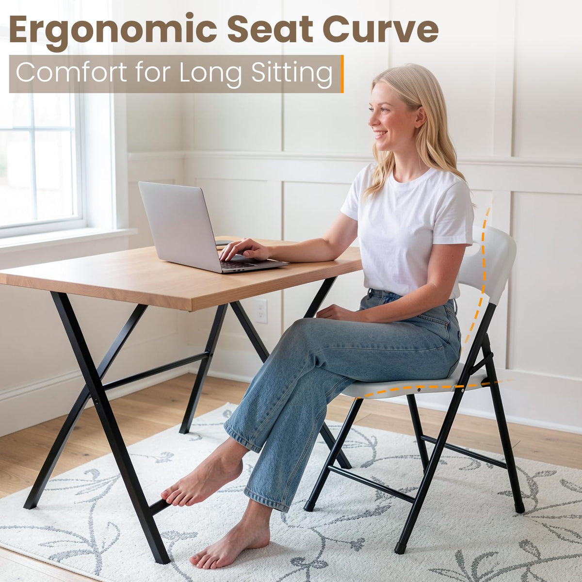 White 6 Pack Heavy Duty Folding Chairs P574