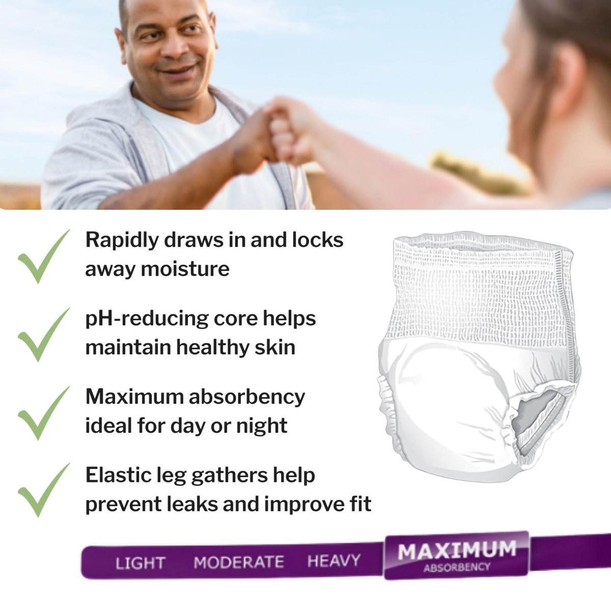 Adult Incontinence Underwear, Large, 72 ct X32875