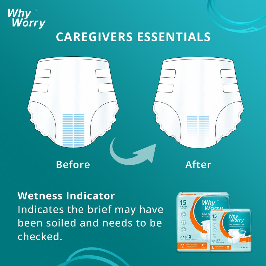 Adult Diapers with Tabs, Large, 15 Count Q492