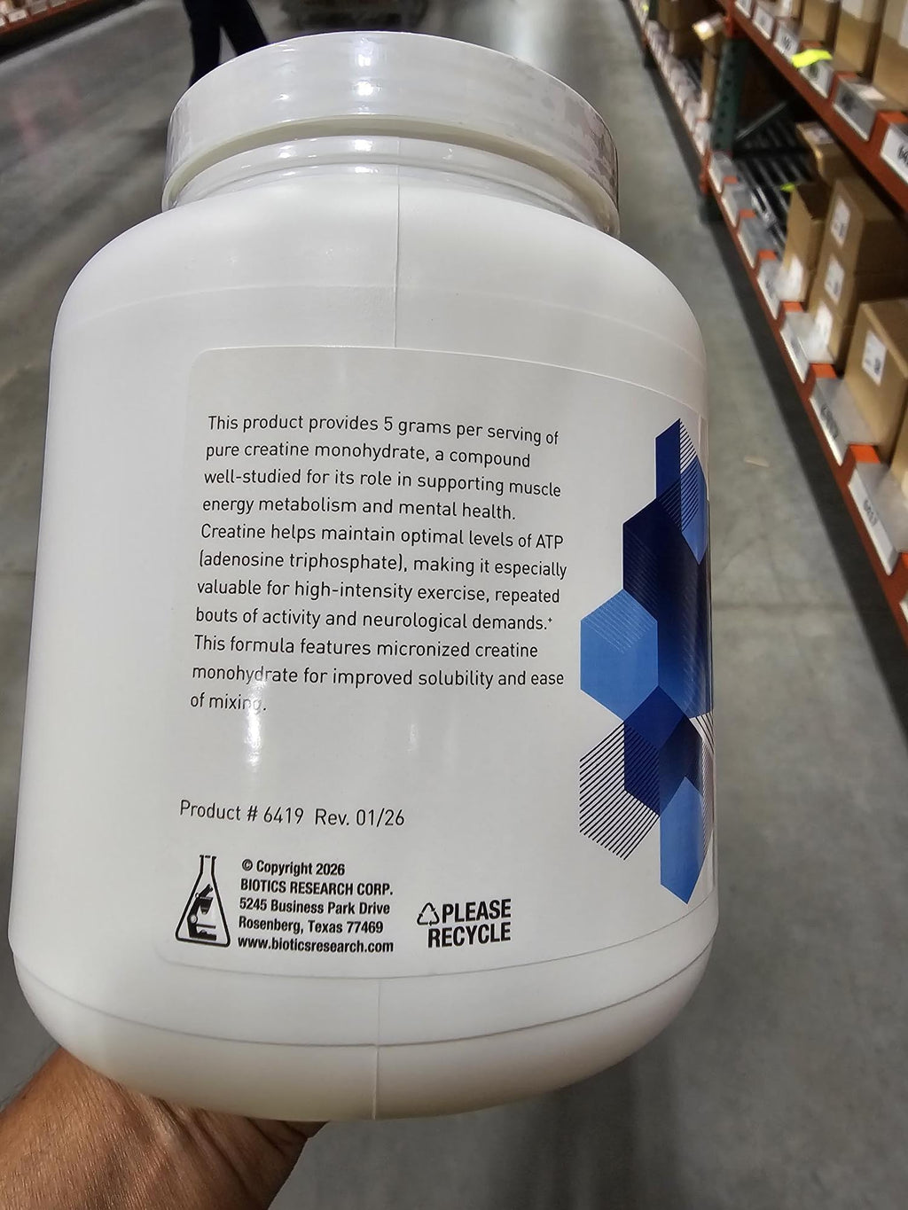Creatine Monohydrate 5g Micronized Powder 15.9oz M408