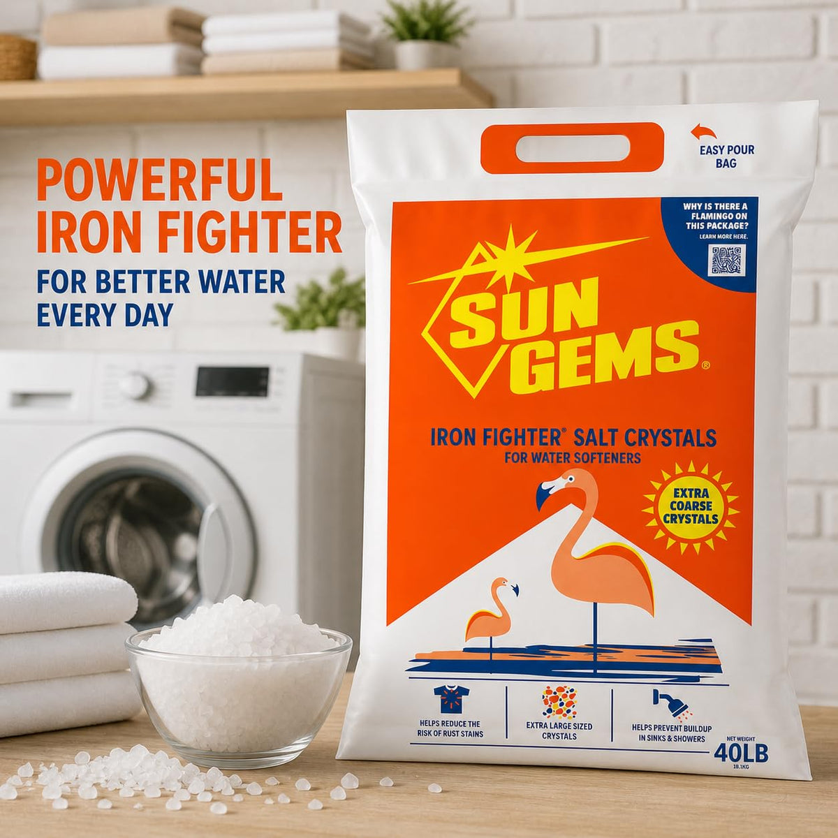 40 lb Extra Coarse Water Softener Salt Crystals U797