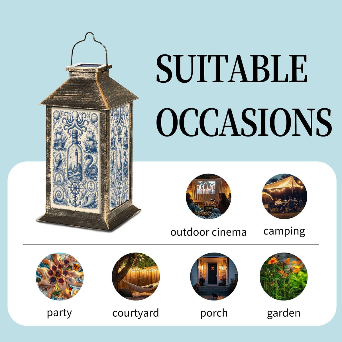 Waterproof LED Solar Hanging Lantern B113681