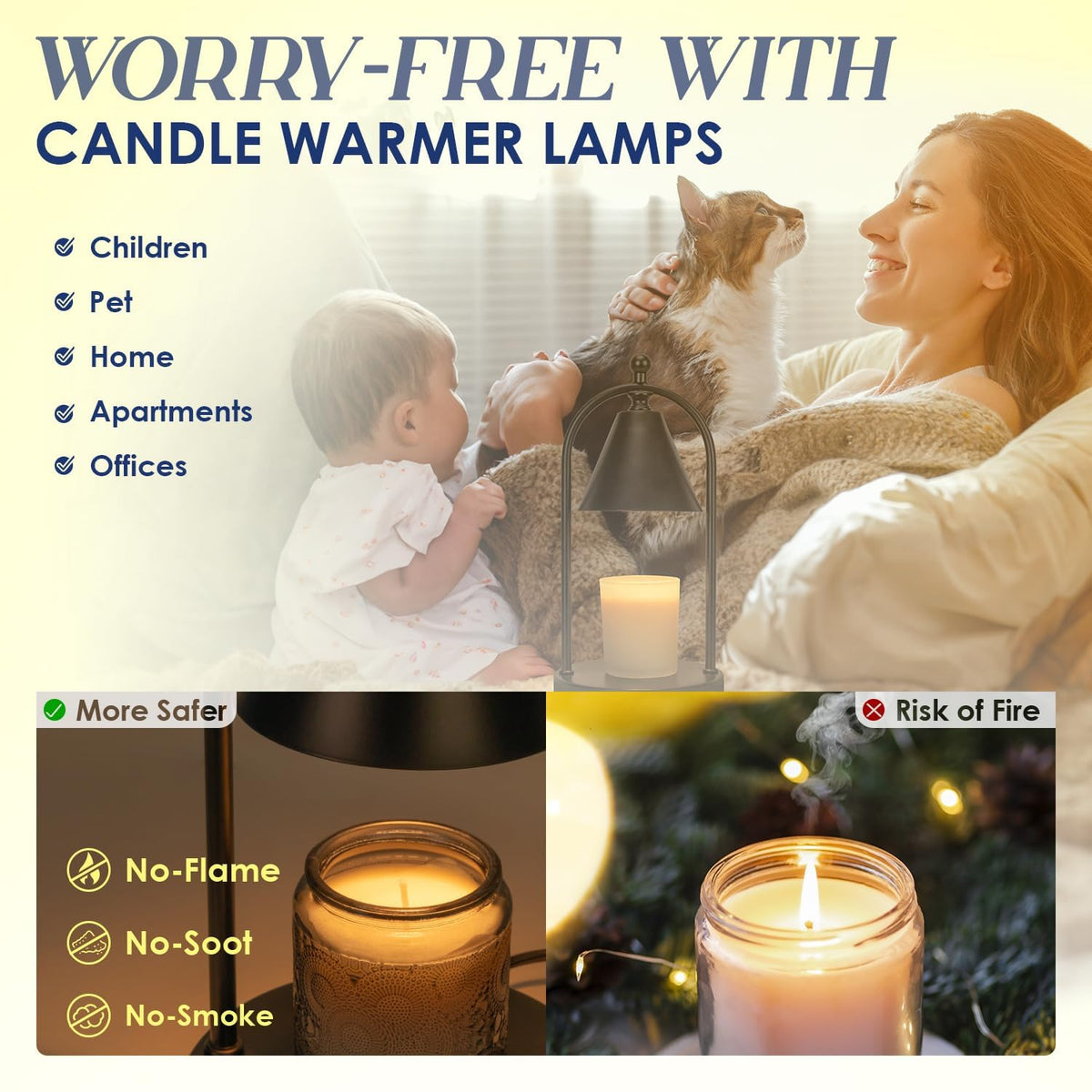 Black Candle Warmer Lamp with Timer A538
