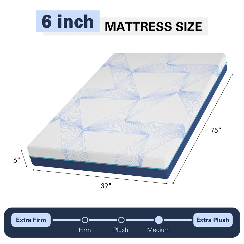 6 Inch Gel Memory Foam Twin Size Mattress E875940