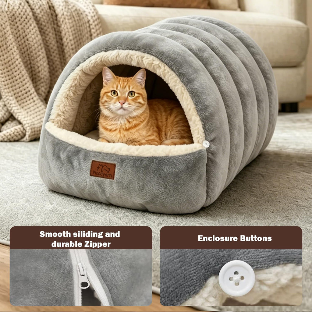 Covered Cat Bed Cave Grey P956
