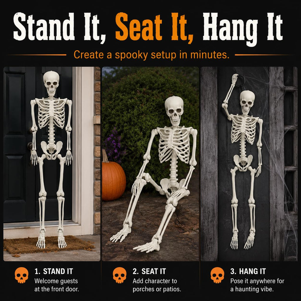 5.4 FT Poseable Skeleton H4389