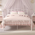 14 Inch Full Size White Metal Platform Bed Frame with Headboard and Footboard S848
