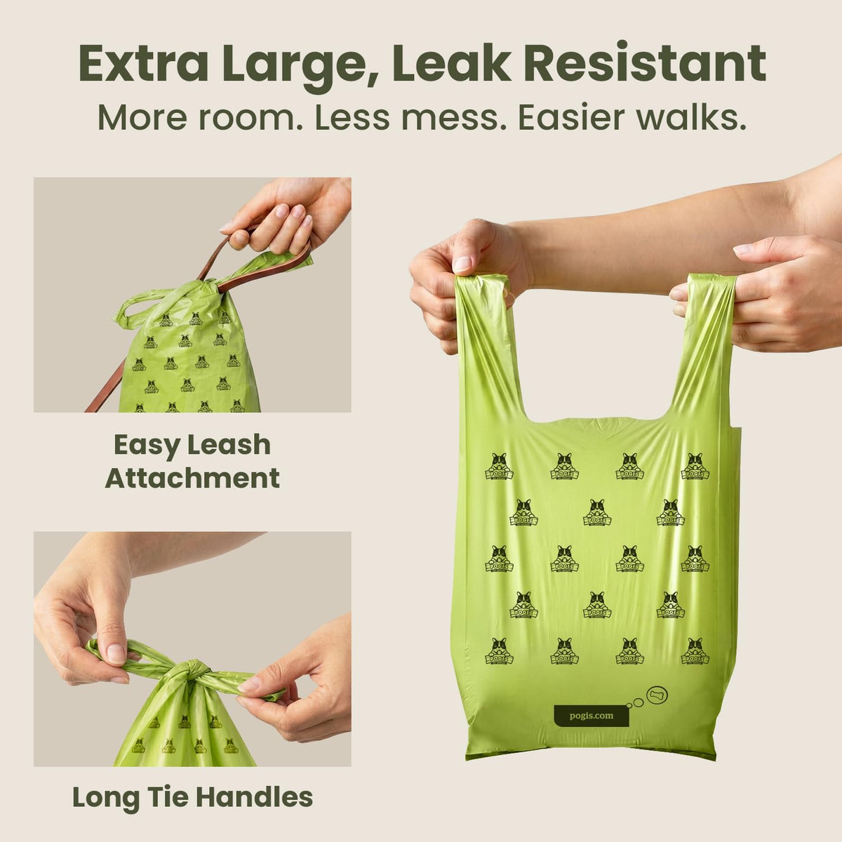 Large Dog Poop Bags with Handles, Fresh Scent, Extra Thick, 300 Bags I6746