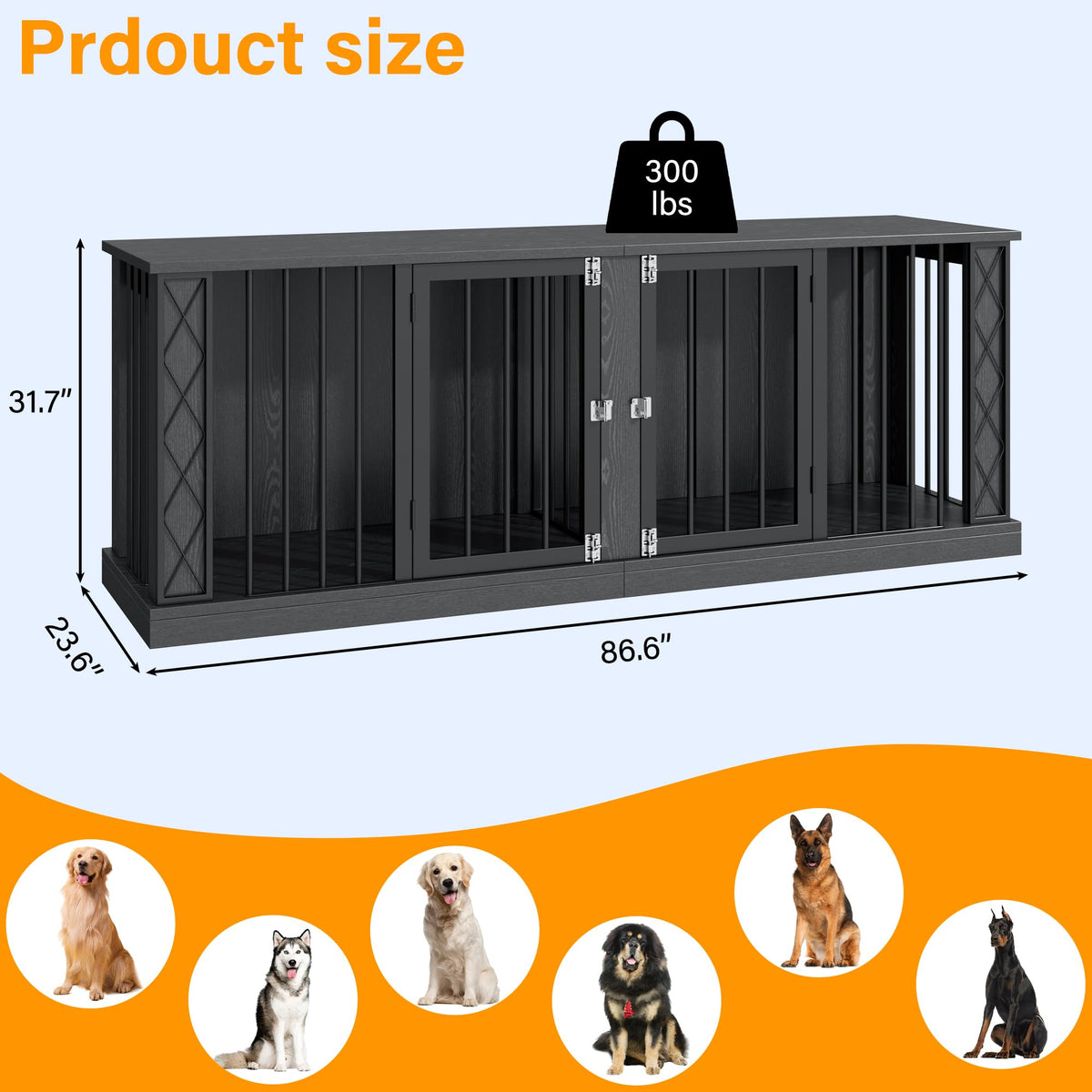 Large Heavy Duty Dog Crate Furniture M136