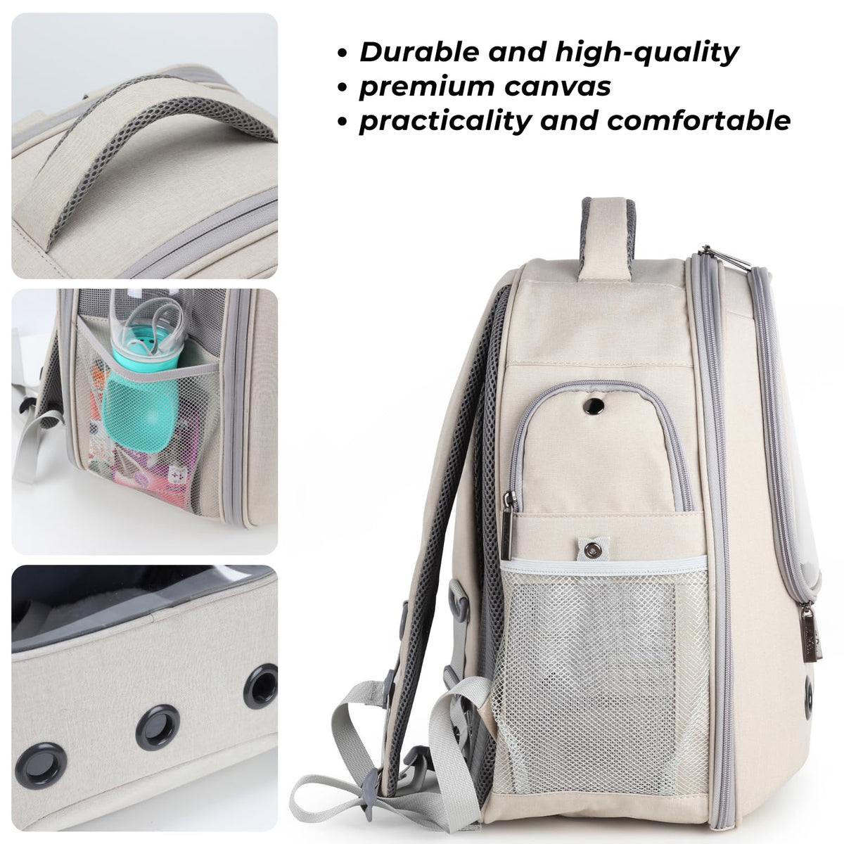 Pet Carrier Backpack, Airline-Approved (Beige) D5051