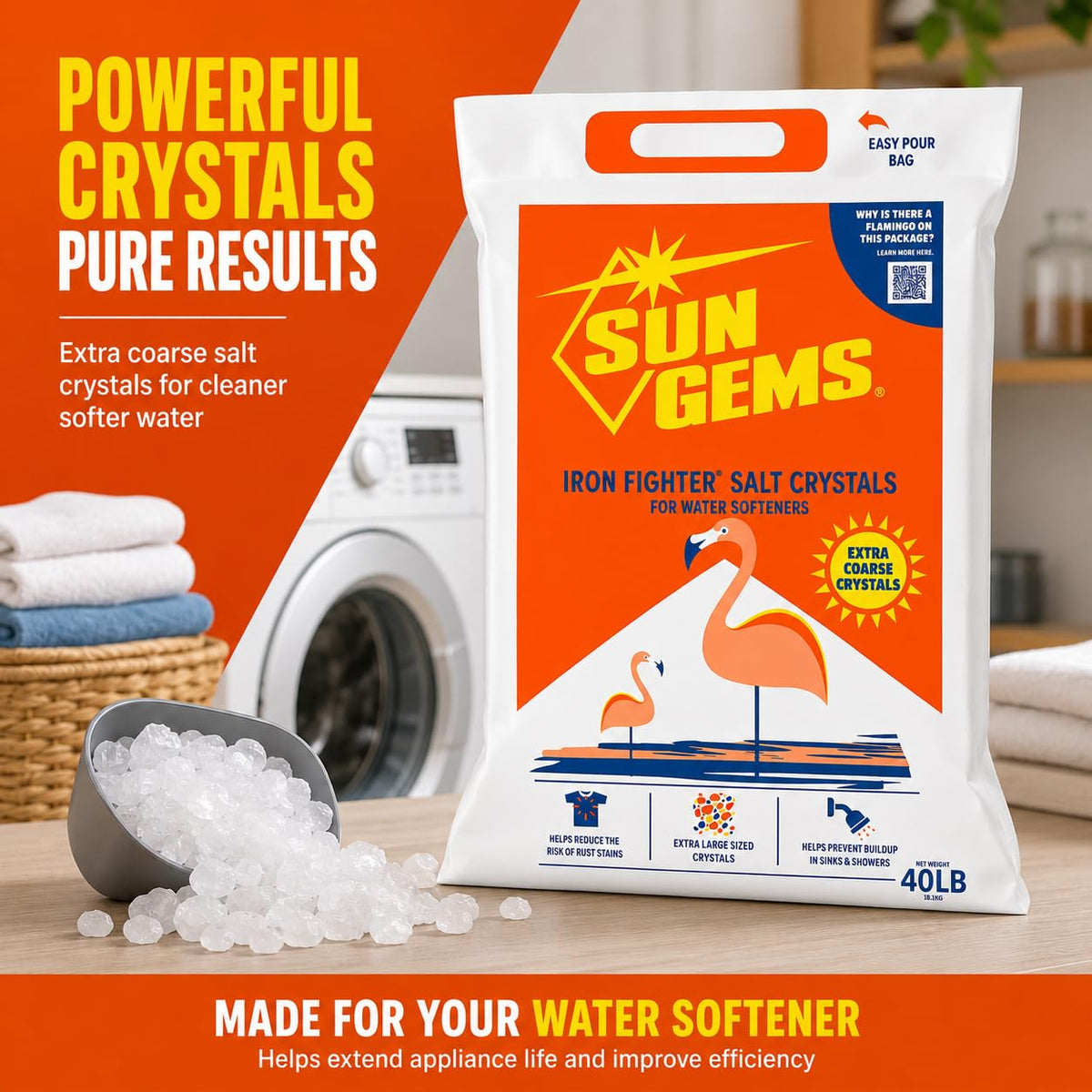 40 lb Extra Coarse Water Softener Salt Crystals U797