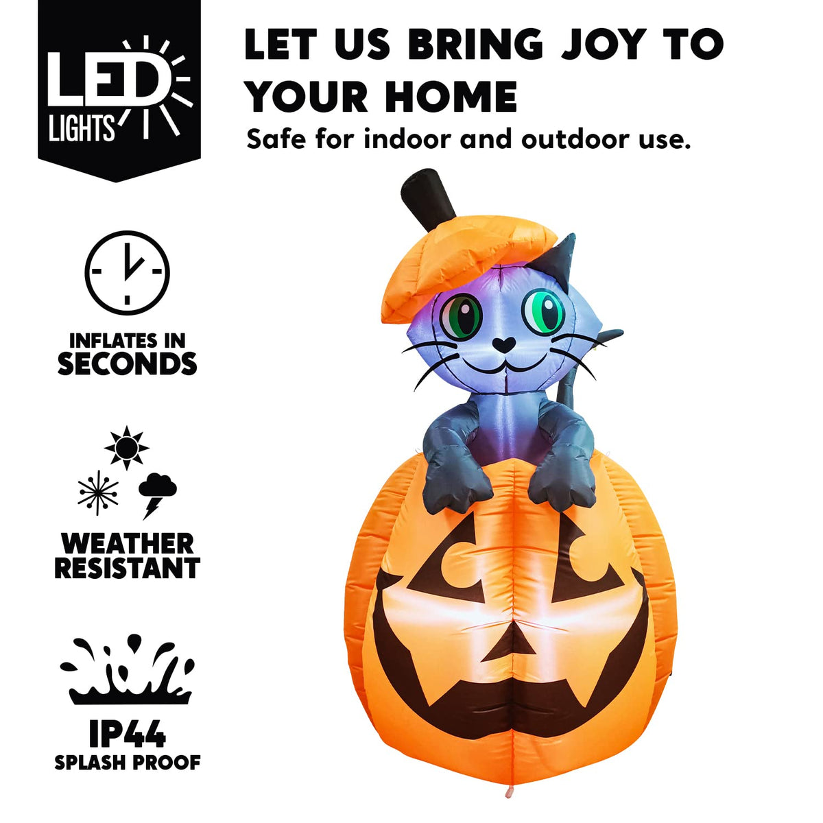 5 FT Animated Pumpkin Inflatable with LEDs G608848
