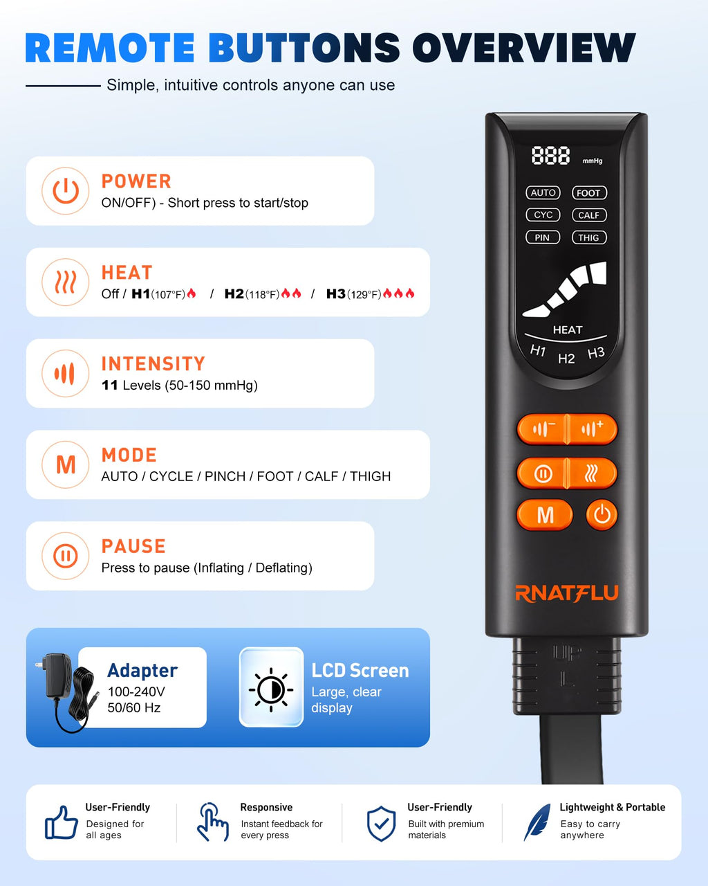 Air Compression Leg Massager with Heat O199299