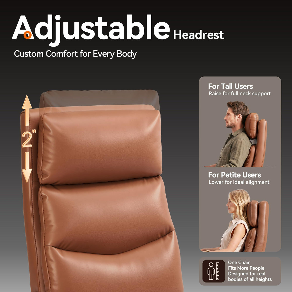 Brown Reclining Executive Office Chair with Flip-Up Armrests T26496