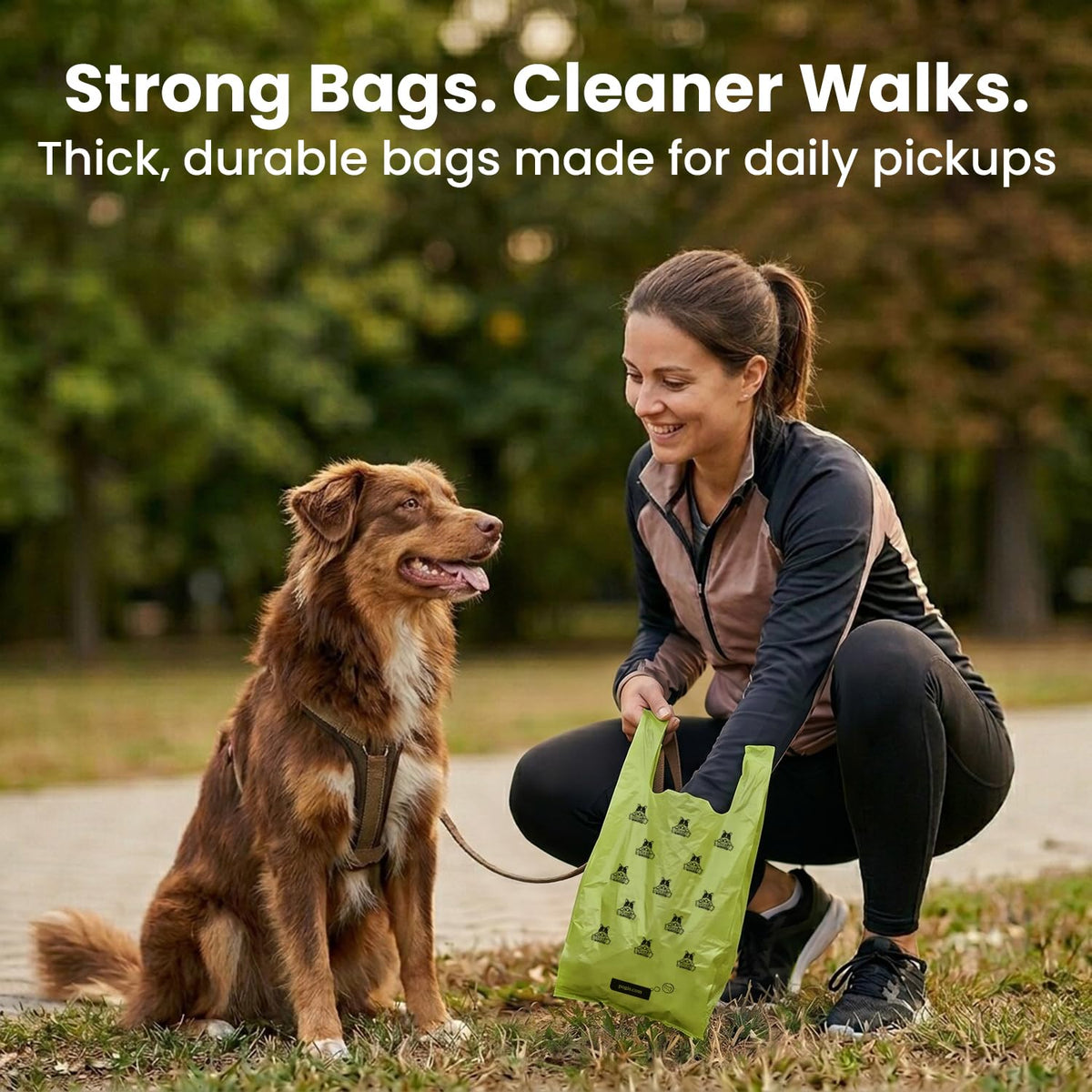 Large Dog Poop Bags with Handles, Fresh Scent, Extra Thick, 300 Bags I6746