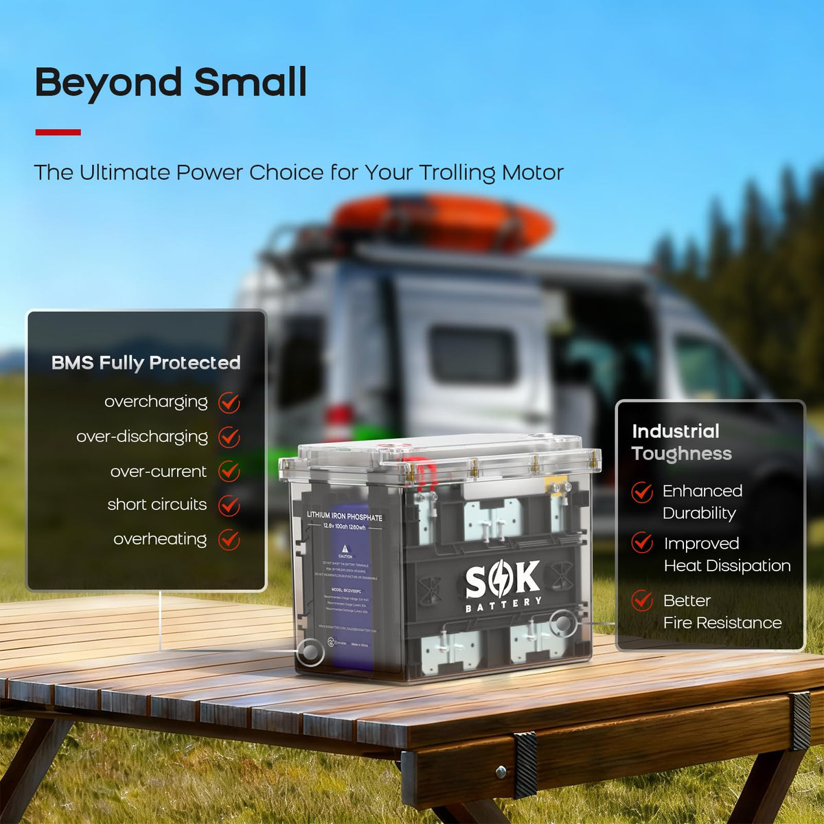 12V 100Ah LiFePO4 Marine Battery BCI Group 24 R906