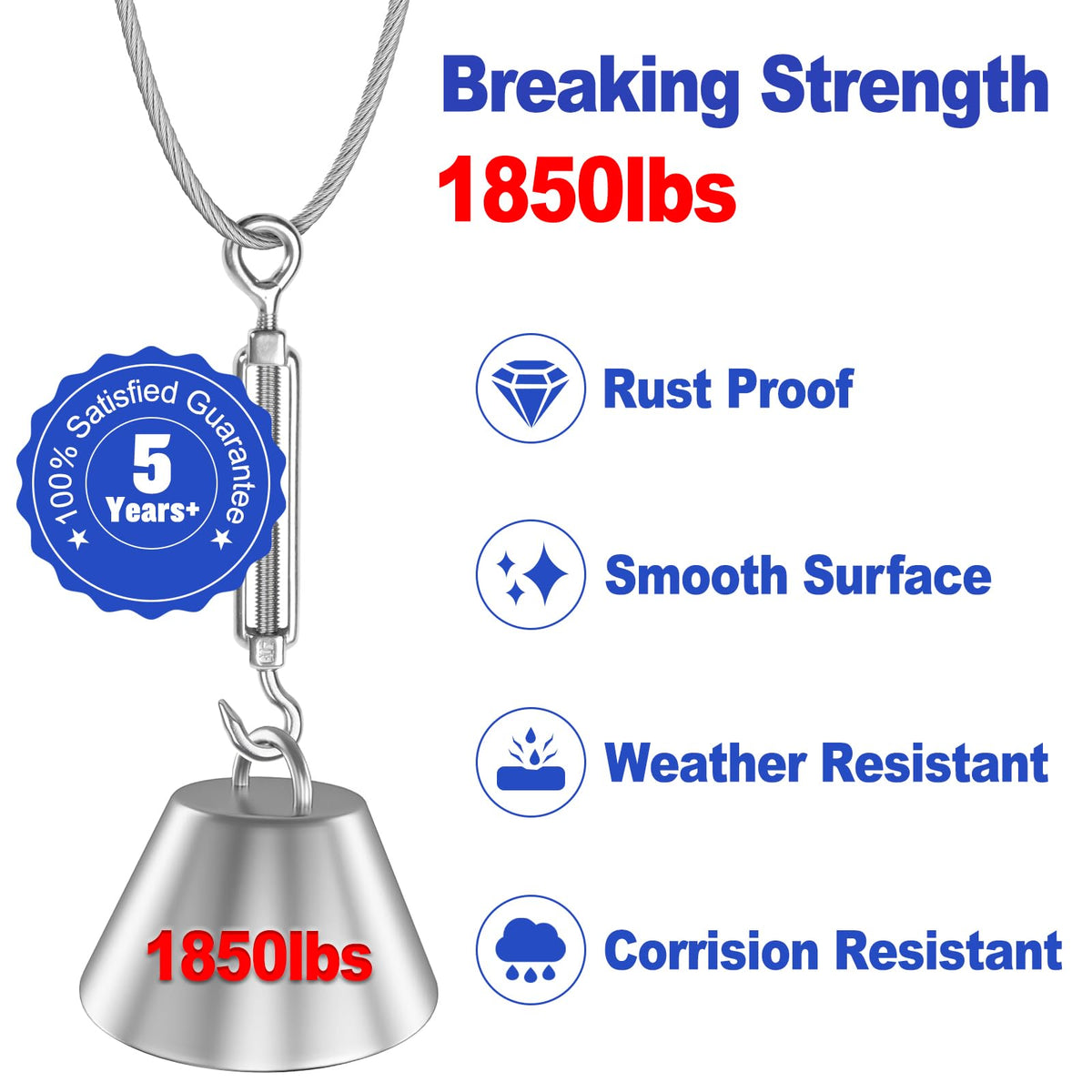 1/8" Stainless Steel Wire Rope Cable 7x7 Strands A85452