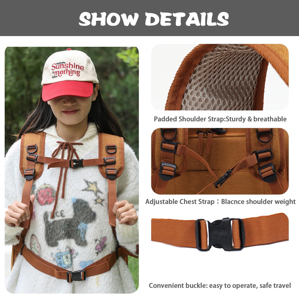 Brown Expandable Breathable Mesh Cat Carrier Backpack O68671