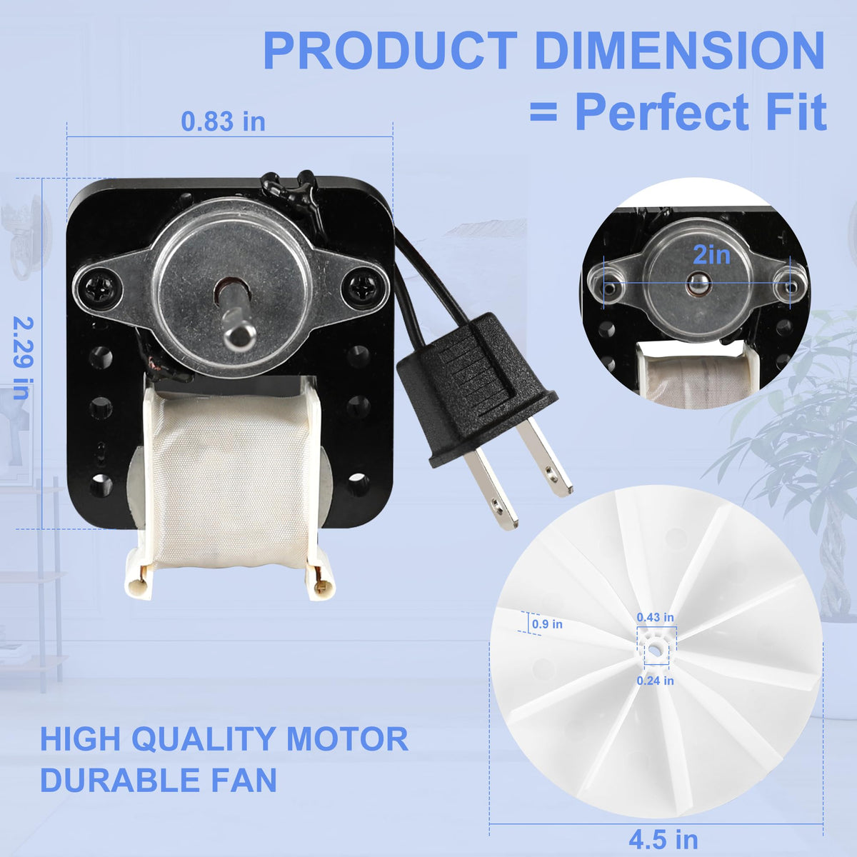 Bathroom Exhaust Fan Motor Replacement Kit 50CFM 120V K124954