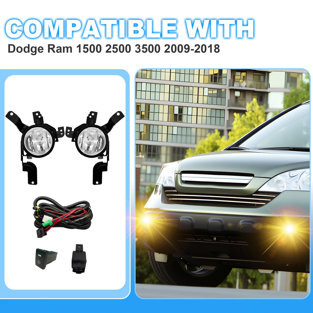 Driving Fog Lights with H11 12V 55W Halogen Bulbs & Switch and Wiring Kit M468