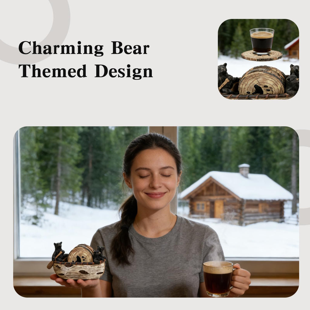 Wooden Drink Coasters Set of 6 E9307