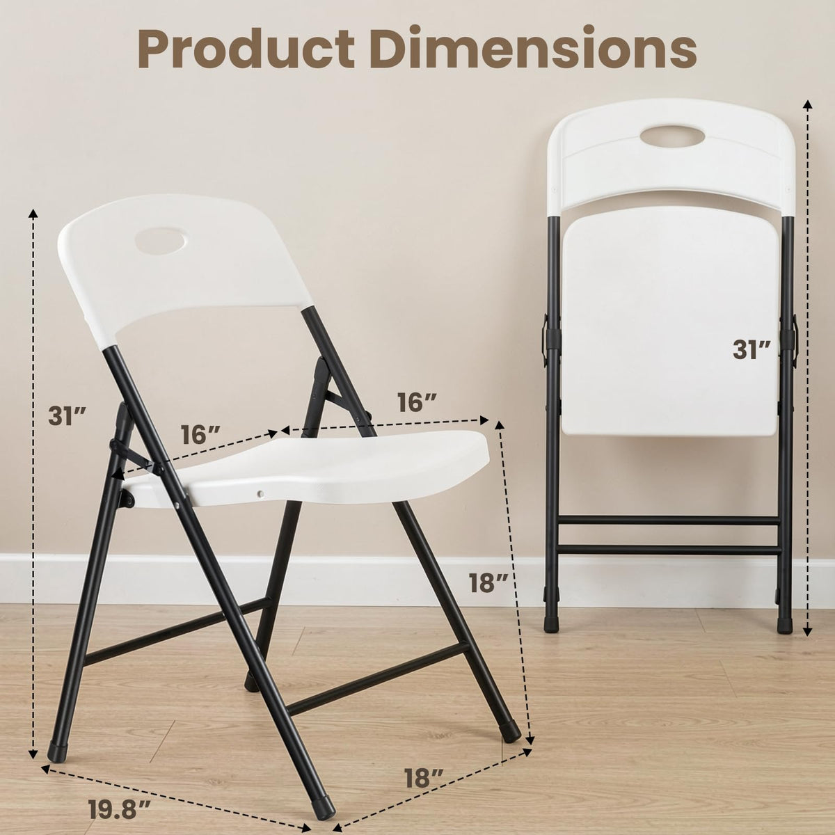 White 6 Pack Heavy Duty Folding Chairs P574