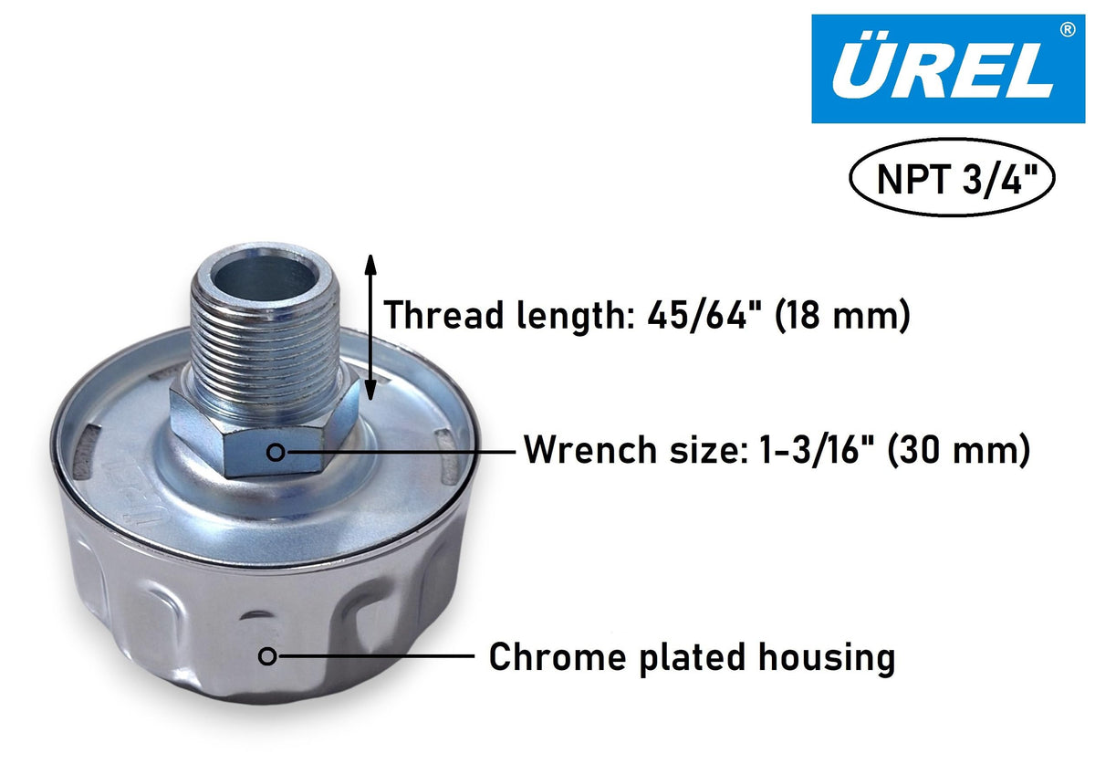 Hydraulic Tank Breather Cap NPT 3/4 in Threaded Chrome Plated G418309