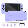 Purple Case for Nintendo Switch OLED Model with Screen Protector and 4 Thumb Grip Caps P509
