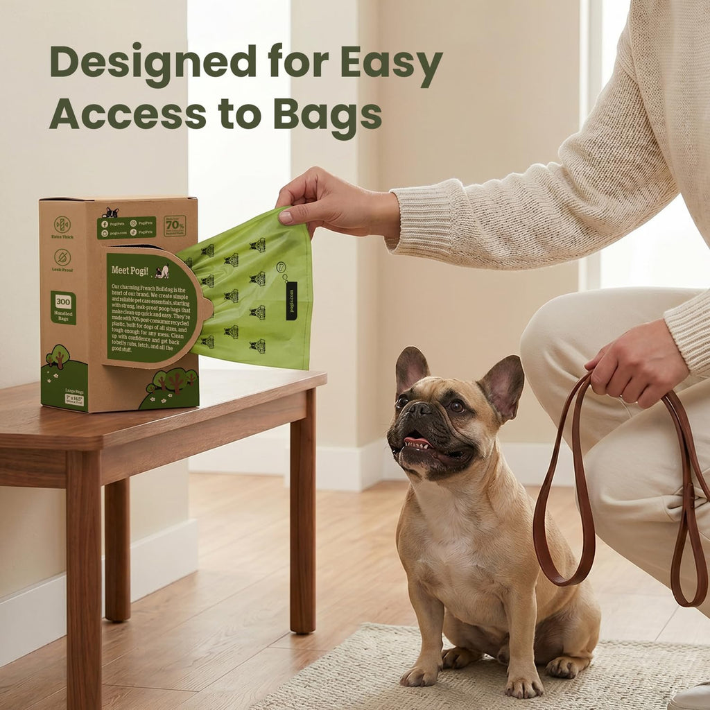Large Dog Poop Bags with Handles, Fresh Scent, Extra Thick, 300 Bags I6746