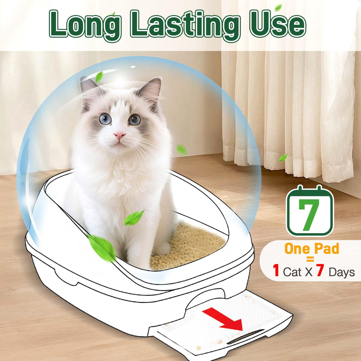 Super Absorbent Unscented Cat Litter Pads 70ct O687