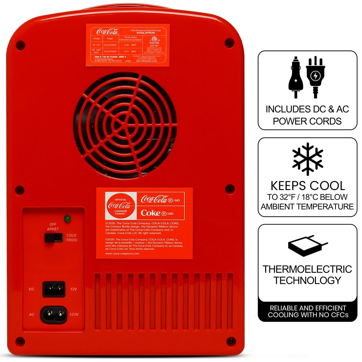 4L 6 Can Mini Fridge Portable Cooler Red M836386