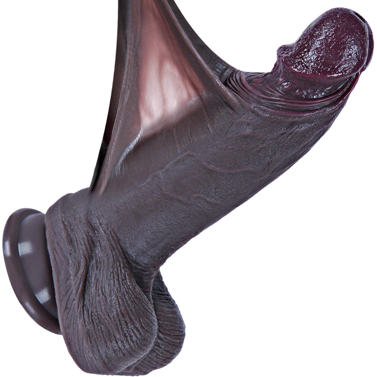 7.5" Black Silicone Dildo with Suction Cup D317