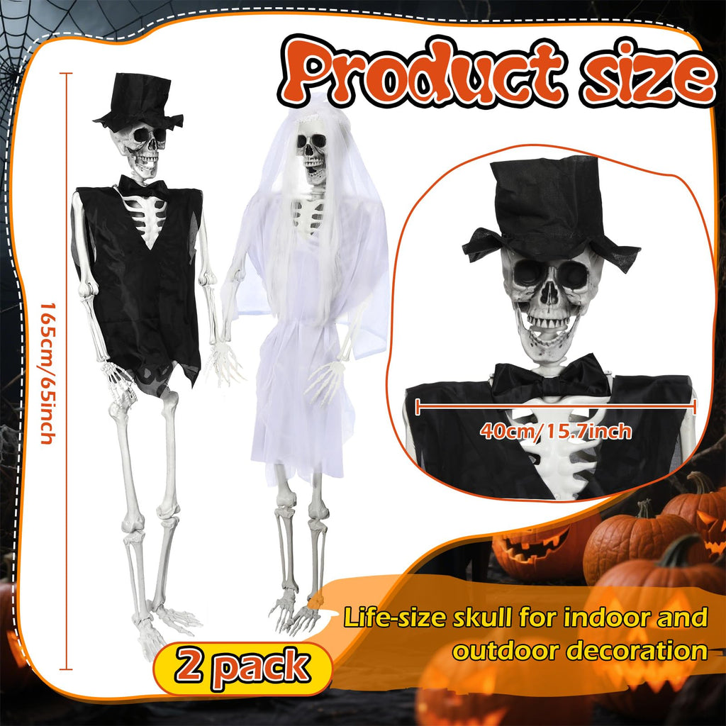 2 Set 5.4 Ft Posable Skeleton Decor I6311