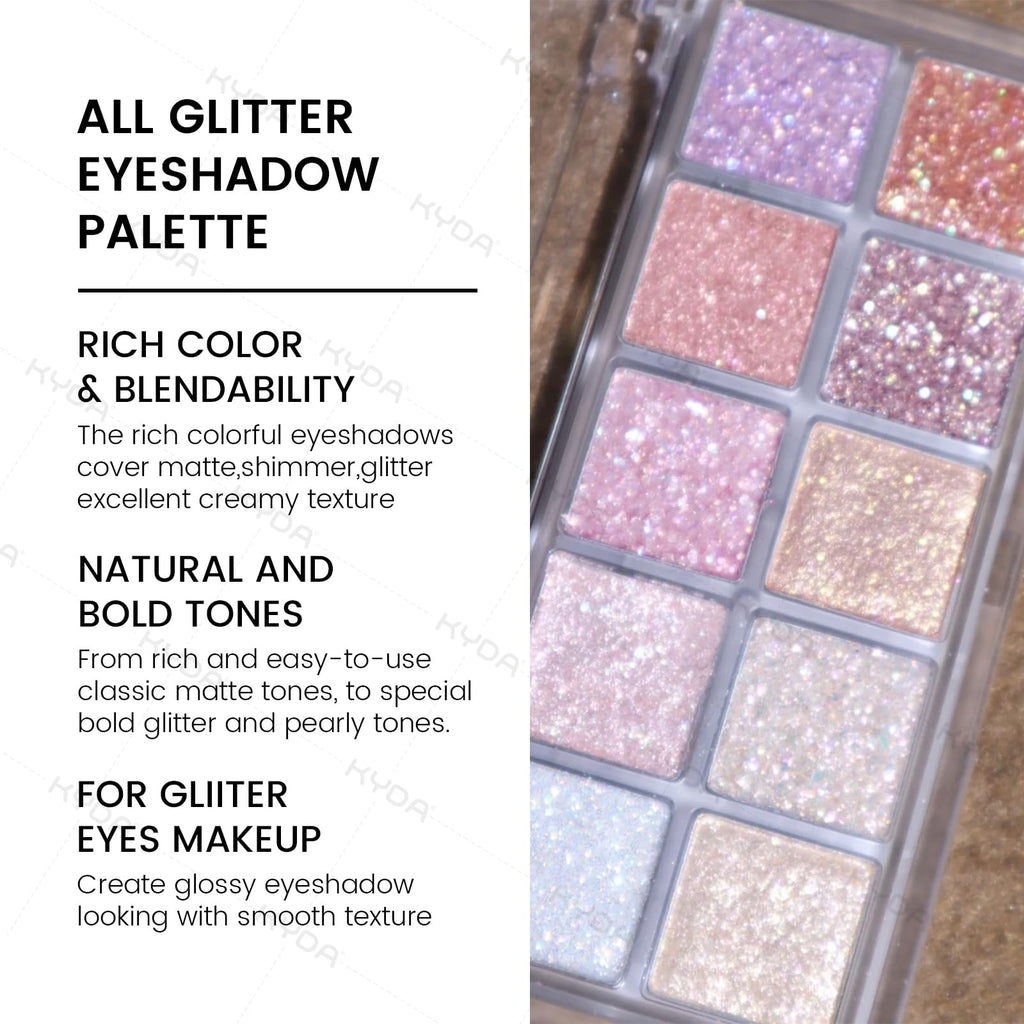 10 Colors Glitter Eyeshadow Palette Y2266