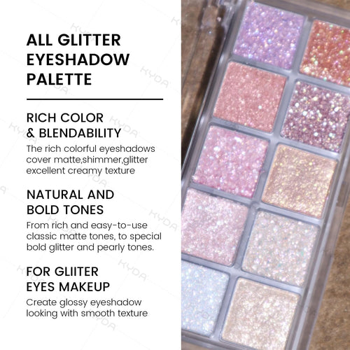 10 Colors Glitter Eyeshadow Palette Y2266