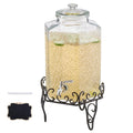 2.5 Gallon Glass Beverage Dispenser with Metal Stand A6754